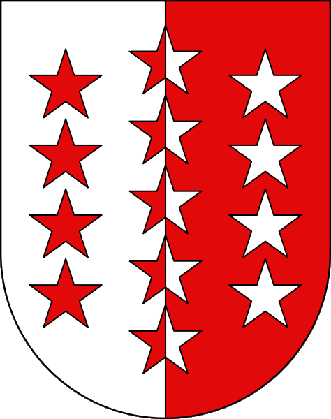 Kanton Wallis Das Sternen Wappen Und Karte Vom Wallis Kantone Der Kanton Wallis Das Sternen Wappen Und Karte Vom Wallis Kantone Der