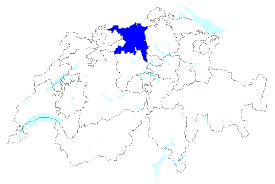 Aargau Landkarte Kanton Aargau / Schweiz