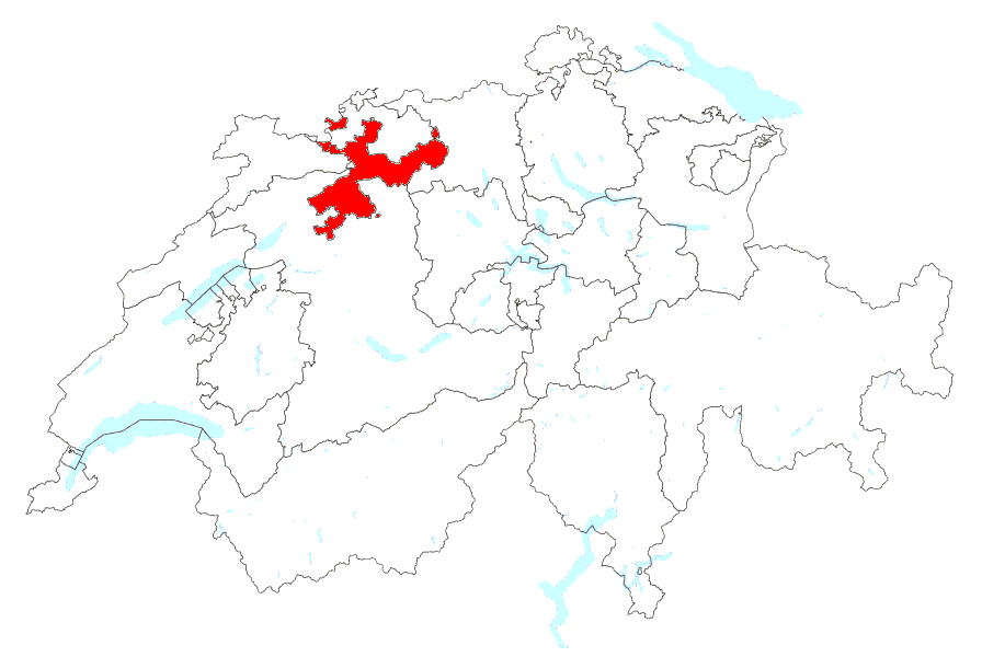 Landkarte Kanton Solothurn / Schweiz