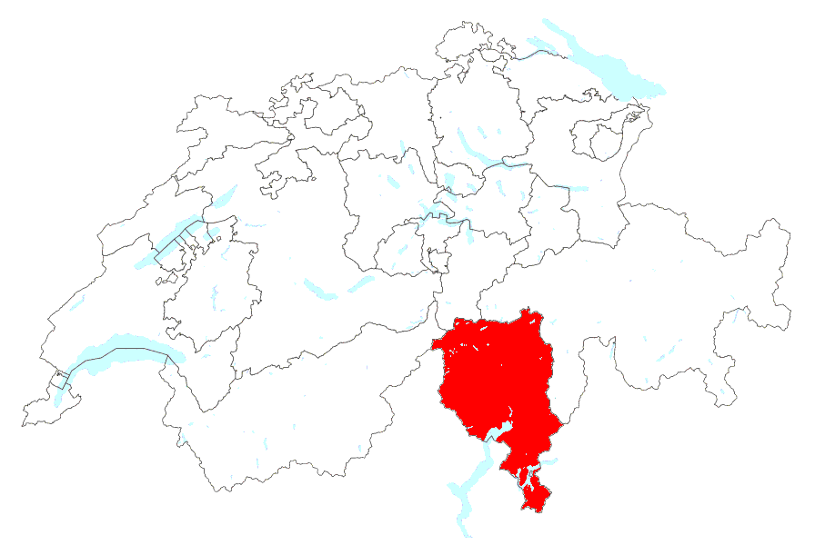 Tessin Landkarte Schweiz Kanton Tessin