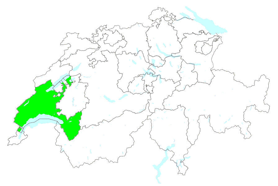Landkarte Kanton Waadt Schweiz