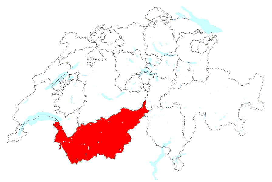 Wallis Landkarte Schweiz Kanton Wallis