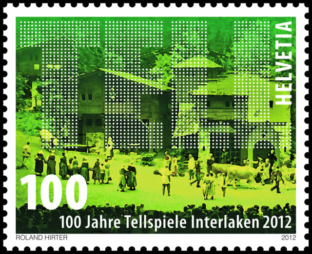Wilhelm Tell Briefmarke 100 Jahre Tellspiele Interlaken 2012